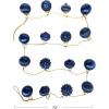 imageCreative CoOp Embossed Mercury Glass Ornament Garland with Gold Cord Dark Blue