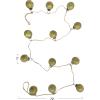 imageCreative CoOp Glass Ball Ornament Garland in Distressed Finish Matte Olive Green and Gold Finish