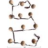 imageCreative CoOp Glass Ball Ornament Garland with Burgundy Velvet Ribbon and Distressed Frosted Finish Berry Color