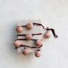 imageCreative CoOp Glass Ball Ornament Garland with Burgundy Velvet Ribbon and Distressed Frosted Finish Berry Color