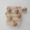 imageCreative CoOp Glass Ball Ornament Garland with Embedded Natural Hay and Gold Cord Matte Pink