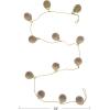 imageCreative CoOp Glass Ball Ornament Garland with Embedded Natural Hay and Gold Cord Matte Pink