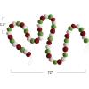 imageCreative CoOp Handmade Wool Felt Ball Garland Red Green and Cream Color