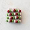 imageCreative CoOp Handmade Wool Felt Ball Garland Red Green and Cream Color