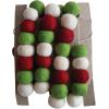 imageCreative CoOp Handmade Wool Felt Ball Garland Red Green and Cream Color
