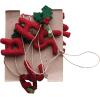 imageCreative CoOp Handmade Wool Felt Garland with Holly Leaves and Berries Merry Christmas Red and Green