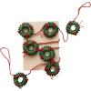 imageCreative CoOp Handmade Wool Felt Holiday Wreaths Garland Multicolor