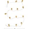 imageCreative CoOp Metal Bell Garland with Black and White String Antique Gold Finish