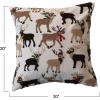 imageCreative CoOp Multicolor Square Cotton Slub Pillow with Tufted and Embroidered Reindeer