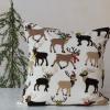 imageCreative CoOp Multicolor Square Cotton Slub Pillow with Tufted and Embroidered Reindeer