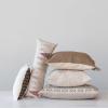 imageCreative CoOp Natural White and Gold Square Cotton Canvas Pillow with Embroidered Snowflake and Beads Color