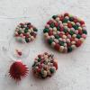 imageCreative CoOp Round Handmade Wool Felt Ball Coasters Multicolor Set of 4