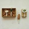 imageCreative CoOp Wool Mushroom Ornaments with Gold Glitter Multicolor Set of 4