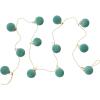 image72quot L Flocked Glass Ball Ornament Garland wGold Cord Mint Color