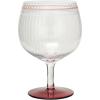 imageCreative CoOp 20 oz Stemmed Fluted Wine Glass with Stripe and Red Base Clear