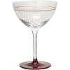 imageCreative CoOp 6 oz Fluted Champagne and Coupe Glass with Stripe ampamp Red Base Clear