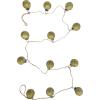 imageCreative CoOp Glass Ball Ornament Garland in Distressed Finish Matte Olive Green and Gold Finish