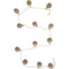 imageCreative CoOp Glass Ball Ornament Garland with Embedded Natural Hay and Gold Cord Matte Pink