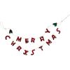 imageCreative CoOp Handmade Wool Felt Garland with Holly Leaves and Berries Merry Christmas Red and Green