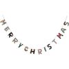 imageCreative CoOp Marbled Handmade Wool Felt Garland Merry Christmas Multicolor