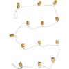 imageCreative CoOp Metal Bell Garland with Black and White String Antique Gold Finish