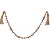 imageCreative CoOp Paulownia Wood Bead Garland with Jingle Bells and Jute Tassels Multicolor