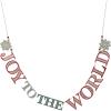 imageCreative CoOp Wood Garland with Snowflakes and quotJoy To The Worldquot Message Multicolor
