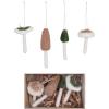 imageCreative CoOp Wool Mushroom Ornaments with Gold Glitter Multicolor Set of 4