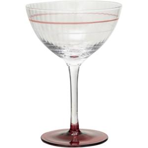 imageCreative CoOp 6 oz Fluted Champagne and Coupe Glass with Stripe ampamp Red Base Clear