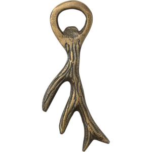 imageCreative CoOp 6quot L Cast Aluminum Antler Bottle Opener Antique Gold Finish