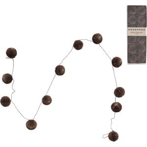 imageCreative CoOp 72quot L Handmade Recycled Paper Honeycomb Ball Garland wGold Glitter Mulberry Color