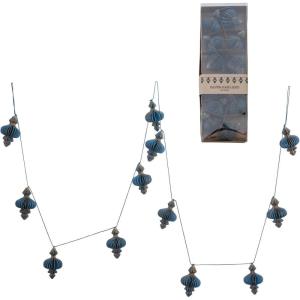 imageCreative CoOp 72quot L Handmade Recycled Paper Honeycomb Finial Garland wGold Glitter Blue