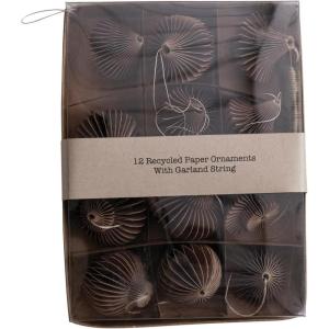 imageCreative CoOp Decorative Paper Folding Honeycomb Ornaments with DIY Garland String Brown Set of 12