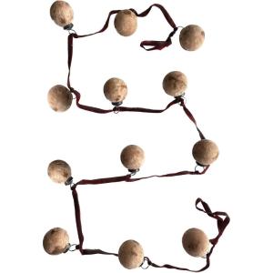 imageCreative CoOp Glass Ball Ornament Garland with Burgundy Velvet Ribbon and Distressed Frosted Finish Berry Color