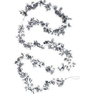 imageCreative CoOp Glass Beaded Metal Garland Pewter Finish