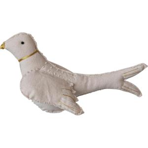 imageCreative CoOp Handmade Canvas Dove Tree Topper with Embroidery Gold and Cream Color