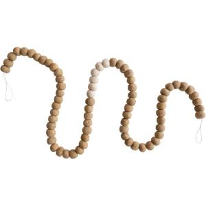imageCreative CoOp Handmade Wool Felt Ball Garland Brown and Cream Color
