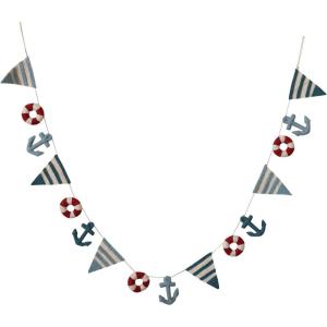 imageCreative CoOp Handmade Wool Felt Pennant Nautical Garland Multicolor