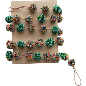 imageCreative CoOp Handmade Wool Felt Pom Pom Garland Multicolor