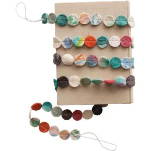 imageCreative CoOp Marbled Handmade Wool Felt Circle Garland Multicolor