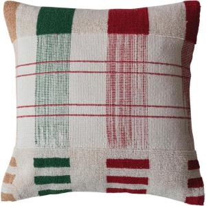 imageCreative CoOp Multicolor Square Textured Woven Cotton Pillow Plaid