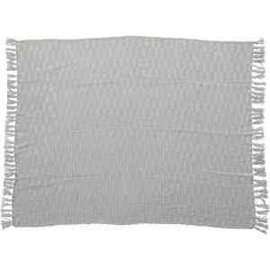 imageCreative CoOp Woven Cotton Blend Throw with Metallic Thread and Fringe Natural and Gold
