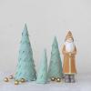 imageCreative CoOp 6 Round x 19 H 5 Round x 15 H ampamp 312 Round x 11 H Wool Felt Trees wGold Metallic Stitching Mint Color Set of 3