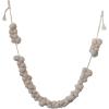 imageCreative CoOp Fabric Pom Pom Swag with Metallic Gold Thread Cream Color