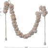 imageCreative CoOp Fabric Pom Pom Swag with Metallic Gold Thread Cream Color