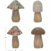 imageCreative CoOp Fabric Topped Foam Mushrooms with Wood Base Sequins and Glitter Multicolor Set of 4