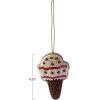 imageCreative CoOp Fabric and Glass Beaded Ice Cream Cone Ornament Multicolor