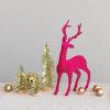 imageCreative CoOp Flocked Plastic Standing Reindeer Decor Pink
