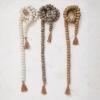 imageCreative CoOp Handmade Wool Felt Ball Garland with Jute Tassels Cream Color