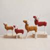imageCreative CoOp Large Boucl Cotton Knit and Wire Reindeer Mustard Yellow and White